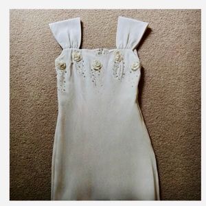 Classic Egg shell/Cream square neckline dress size small